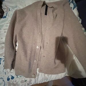 Beige Button-Up Cardigan